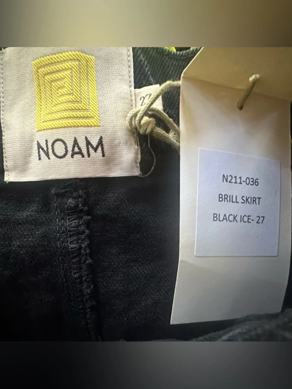 NOAM “Brill” Denim Mini Skirt In Black Ice Size 27 New With Tag!